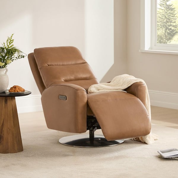 Sophie Saddle Genuine Leather 270° Swivel Adjustable Recliner with Power Headrest, USB and Type-C Charging Ports