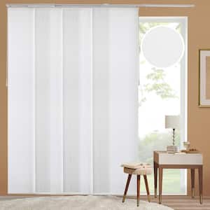 Ballroom Cut-to-Size White Light Filtering Adjustable Sliding Panel Track Blind w/23 in. Slats Up to 86 in. W x 96 in. L
