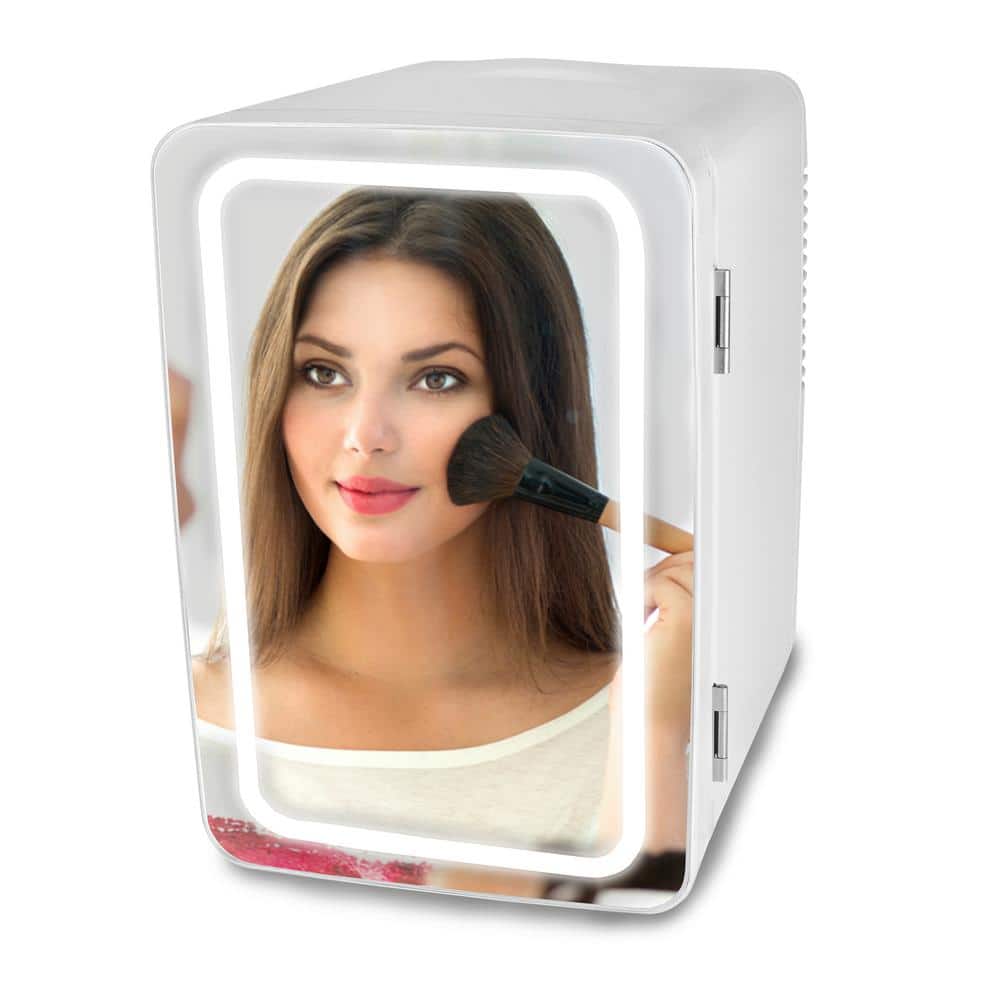 mini fridge with light up mirror