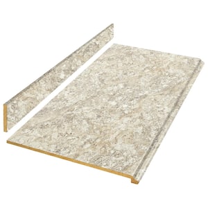 4 ft. Straight Laminate Countertop Kit Included in Spring Carnival Granite with Full Wrap Ogee Edge