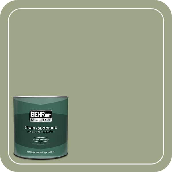 BEHR ULTRA 1 qt. #PPU11-07 Clary Sage Extra Durable Semi-Gloss Enamel Interior Paint & Primer