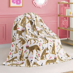 JUICY COUTURE Bowquet Soft White Plush Polyester Kids Throw