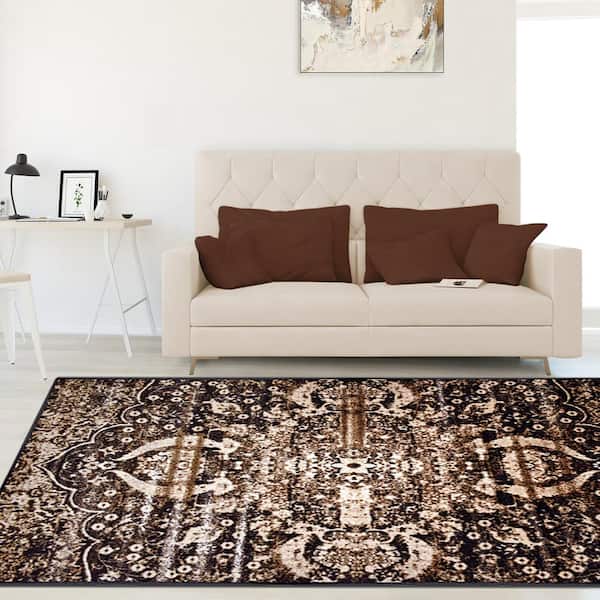 Oswell Chocolate 8 ft. x 10 ft. Bohemian Medallion Nylon Area Rug