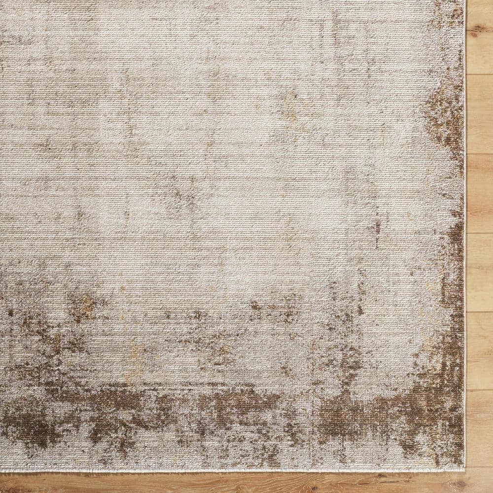 Myrtle Avenue Gray and Taupe Synthetic Area Rug, 5'3" x 7'7"
