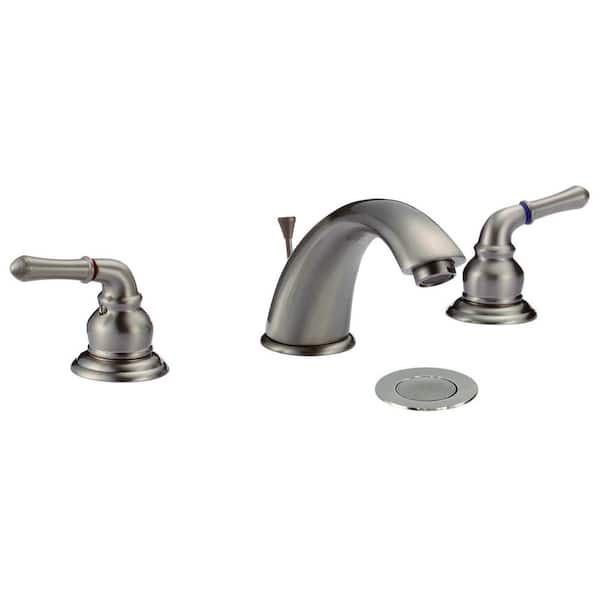Eisen Home Dionna 8 in. Widespread 2-Handle Bathroom Faucet in Brushed Nickel