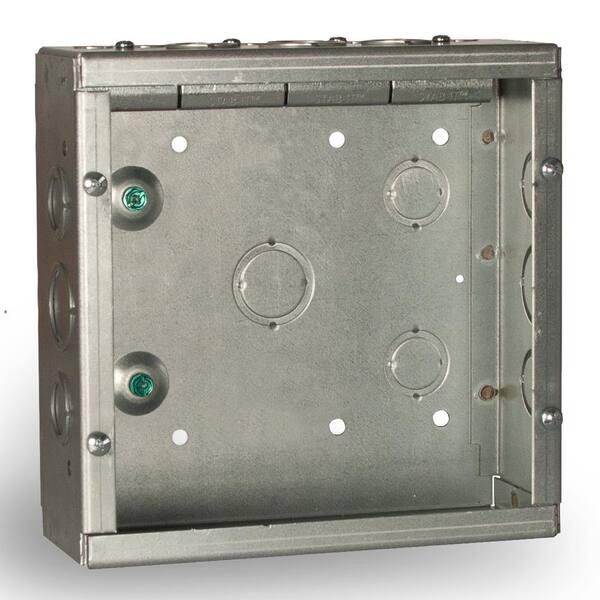 RACO 12 in. x 12 in. NEMA 1 Grand Slam Junction Box with Built-In STAB-IT Clamps with Knockouts