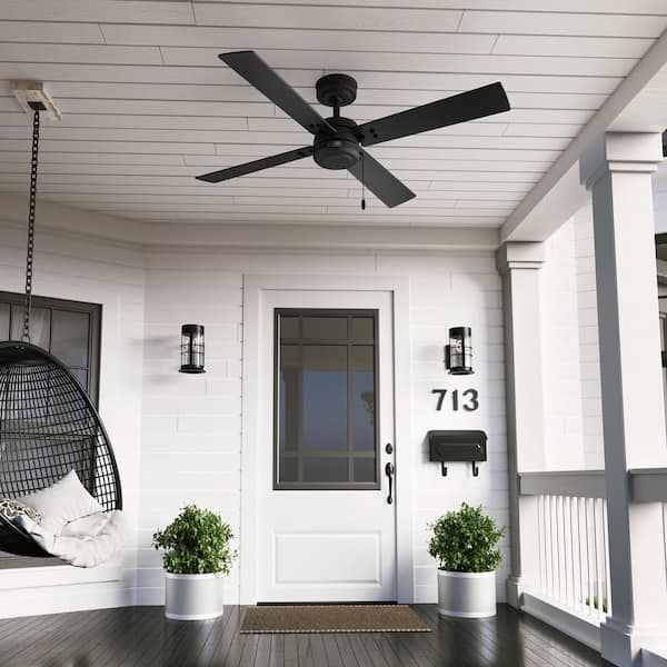 Hunter Midnight Prairie 52 in. Indoor/Outdoor Matte Black Standard
