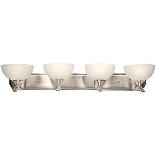 Unbranded Rick 4-Light Satin Nickel Bath Vanity Lighting