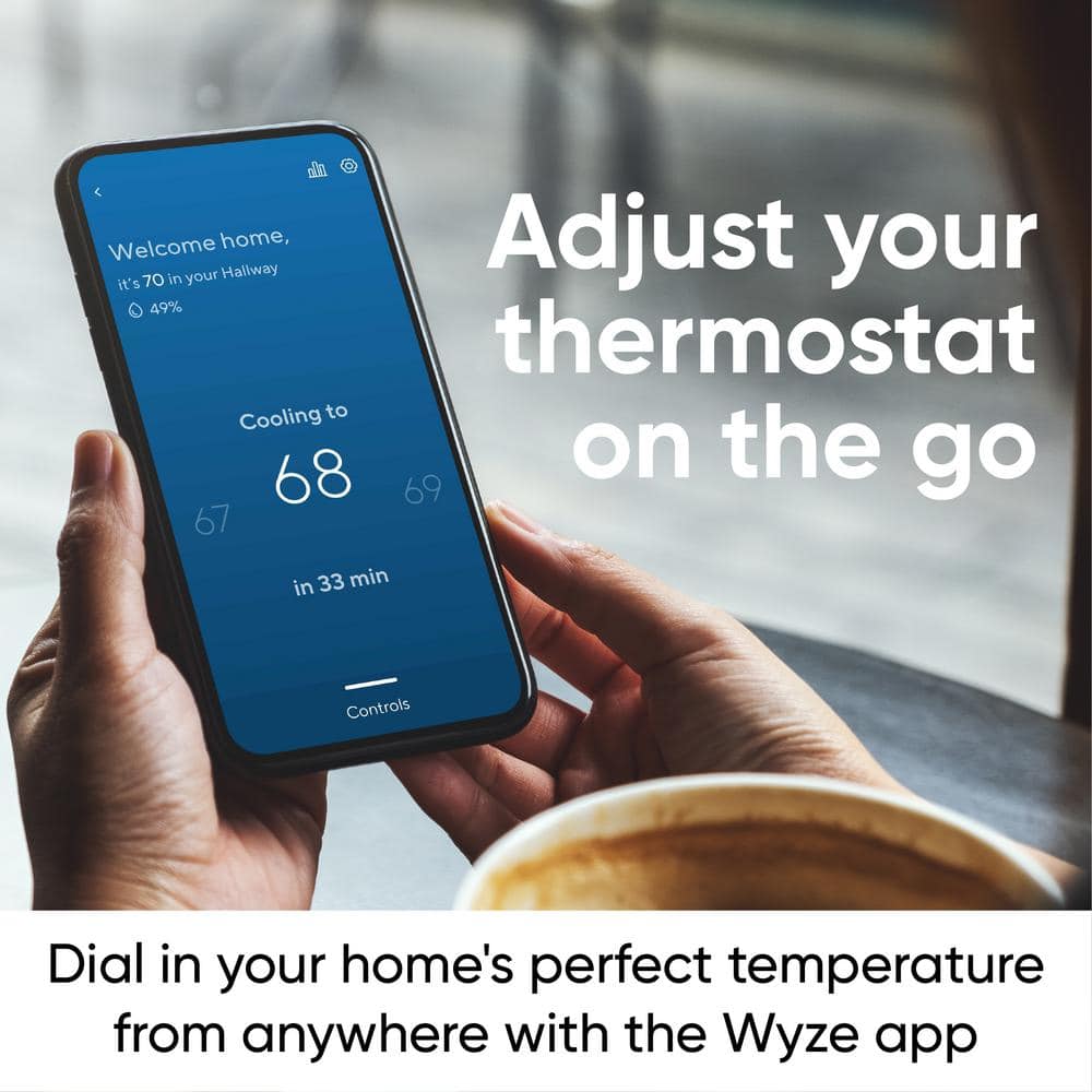 Black and White Smart WiFi Programmable Thermostat with Trim Plate