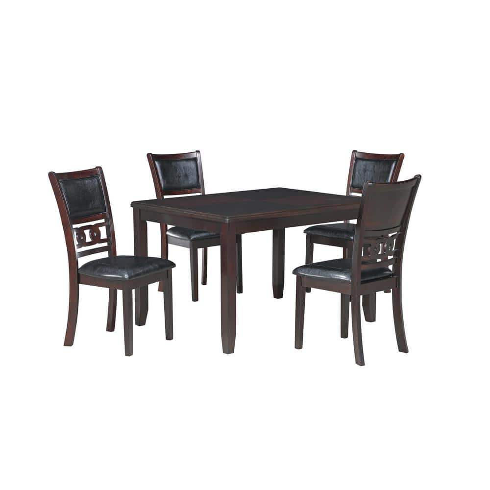 Ebony 48-Inch Rectangular Dining Table with 4 Chairs