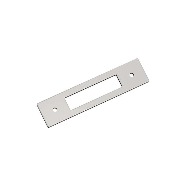 Amerock Medora 3-3/4 in. Center-to-Center Rectangle Polished Nickel Pull Cabinet Backplate