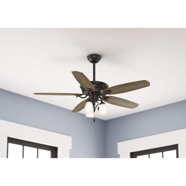 Hunter Osbourne 54 In Led Indoor Noble Bronze Ceiling Fan With Light Kit 50636 The Home Depot Hunter Osbourne 54 In Led Indoor Noble, Hunter Ceiling Fan With Light Kit Wiring Diagram