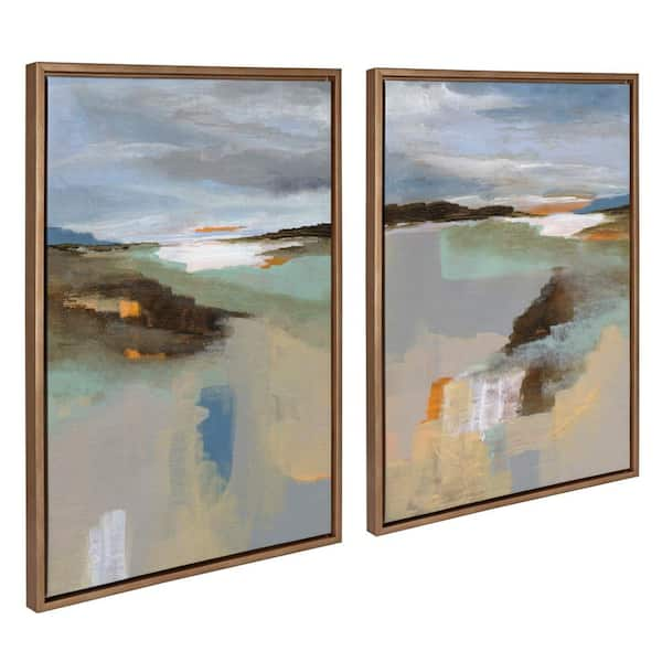 Kate and Laurel Sylvie Big Sur I and II by Nikita Jariwala Gold Framed 2-Piece Art Set 23 in. x 33 in.