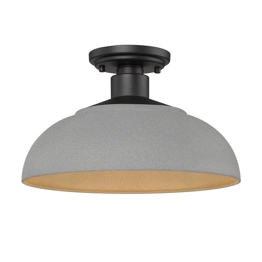 Levitt Black and Gray Aluminum Indoor/Outdoor Semi-Flush Mount Light