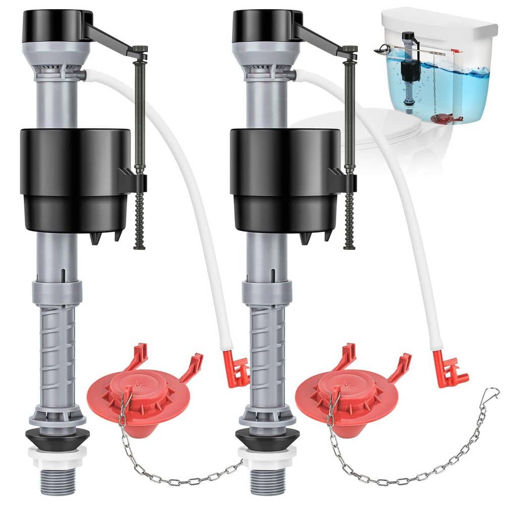 Universal Toilet Repair Kit for Inside Tank, Includes Adjustable Fill Valve and 2 in. Flapper (Red, 2-Pack) price history on PriceWatchPro