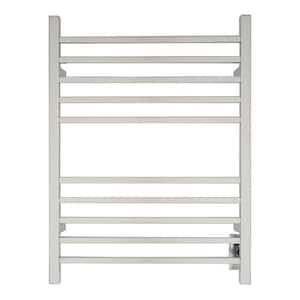 Radiant Square 10-Bar Hardwired Electric Towel Warmer in Polished Stainless Steel