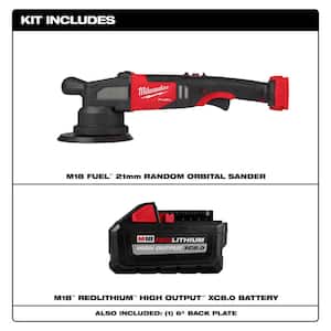 M18 FUEL18V Lithium-Ion Brushless Cordless 21MM DA Polisher w/HIGH OUTPUT XC 8.0 Ah Battery