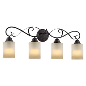 Villa 30.75 in. 4-Lights Oil Rubbed Bronze Traditional Bathroom Vanity Light