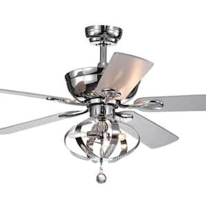 Tatiana 52 in. Chrome Indoor Remote Controlled Ceiling Fan with Light Kit