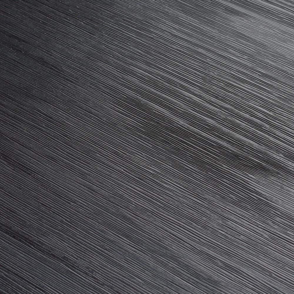 Close-up of the black wirebrush wood texture.