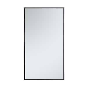 Timeless Home 20 in. W x 36 in. H x Contemporary Metal Framed Rectangle Black Mirror