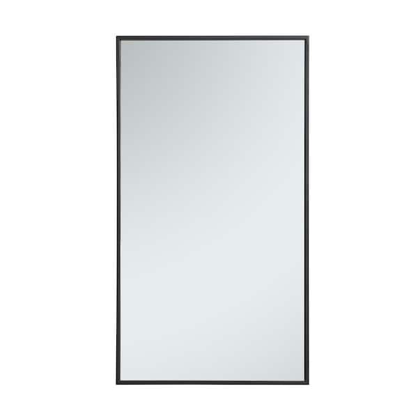 Unbranded Timeless Home 20 in. W x 36 in. H x Contemporary Metal Framed Rectangle Black Mirror
