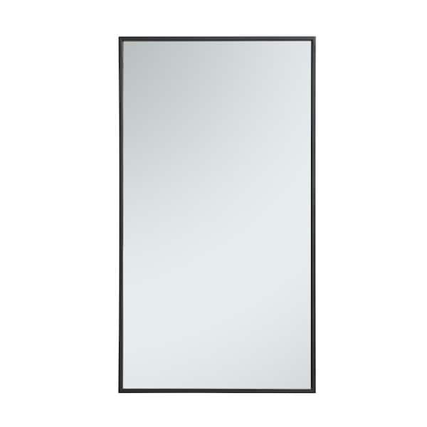 Unbranded Medium Rectangle Black Modern Mirror (36 in. H x 20 in. W)