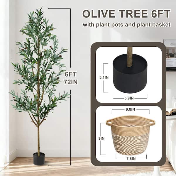 Afoxsos 0.6ft Artificial Olive Tree Indoor with Realistic Leaves