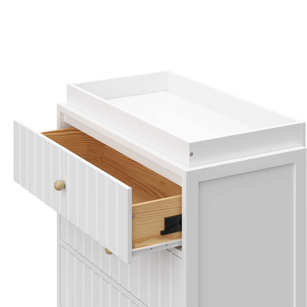 White 3-Drawer Chest with Changing Table Topper