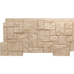 Castle Rock 49 in. x 1 1/4 in. Ocean Floor Stacked Stone, StoneWall Faux Stone Siding Panel