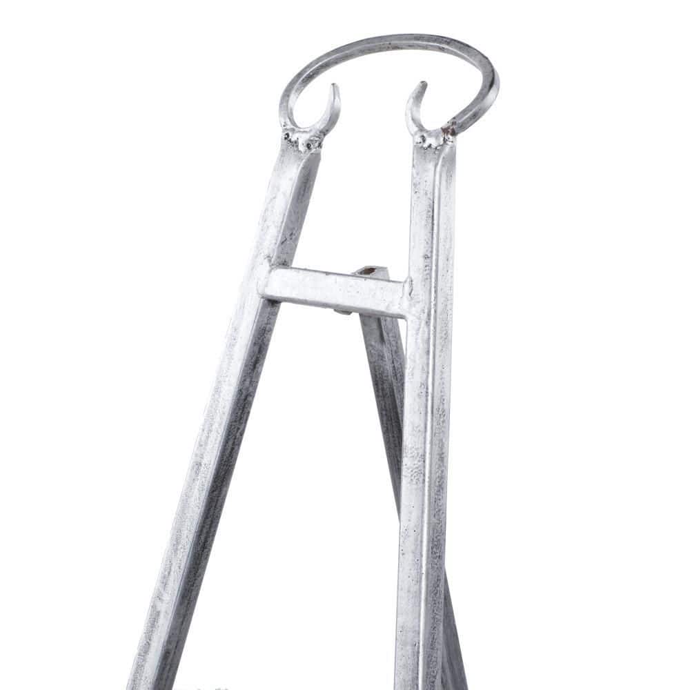 Gray Metal Adjustable Scroll Easel with Chain Support