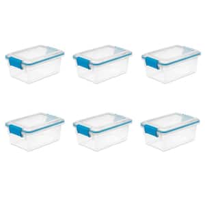 7.5 qt. Plastic Home Storage Box with Latching Lids in Clear, (6-Pack)