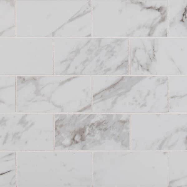 MSI Pietra Carrara 11.56 in. x 13.75 in. Polished Porcelain Patterned Look Wall Tile (8 sq. ft./Case)