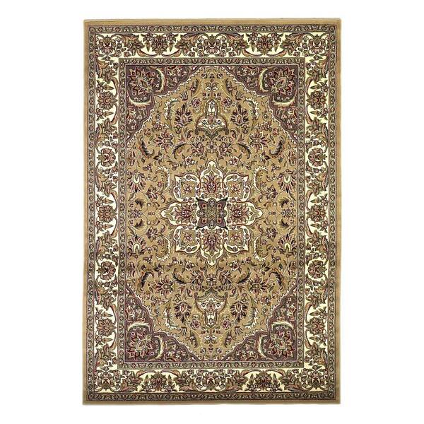 Kas Rugs Classic Medallion Beige/Ivory 10 ft. x 13 ft. Area Rug