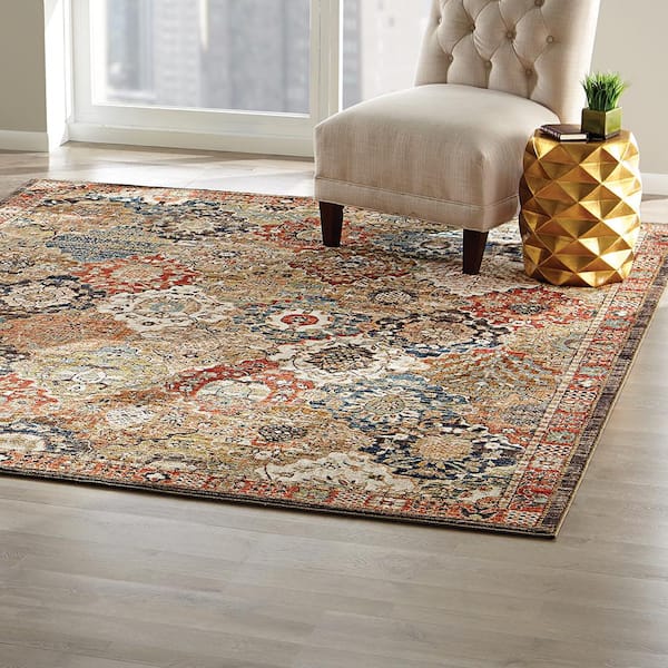Patchwork Multi 8 ft. x 10 ft. Medallion Area Rug