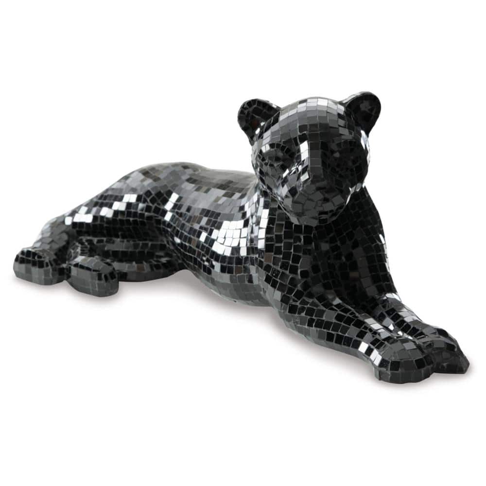 Drice Mosaic Black 24.25 in. x 10.25 in. Panther Glass Sculpture price history on PriceWatchPro