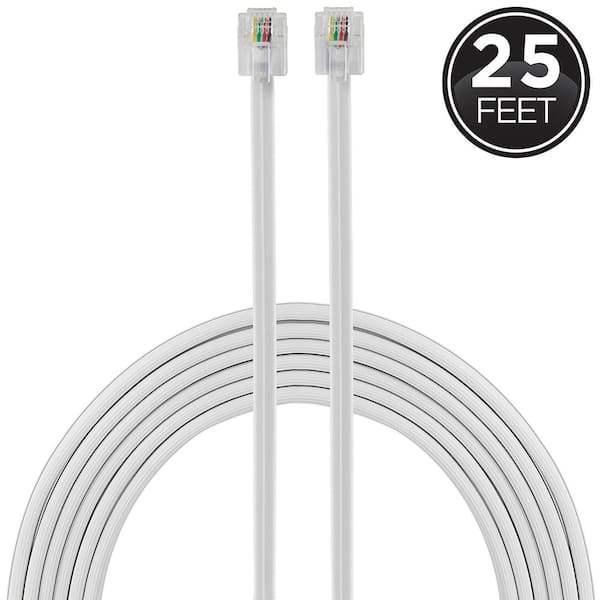 Power Gear 25 ft. Phone Line Cord - White