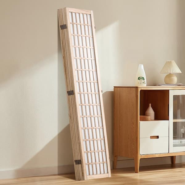 Room Divider, 6-Panel Japanese Room Divider, Wood Folding Privacy Screen Indoor, Partition Dividers Screens Bamboo
