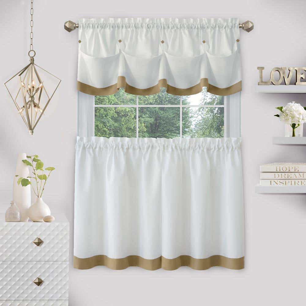 Lana Tan Polyester Light-Filtering Rod Pocket Valance