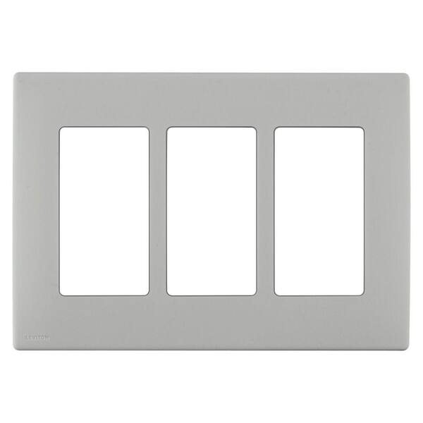 Leviton Gray 3-Gang Decorator/Rocker Wall Plate