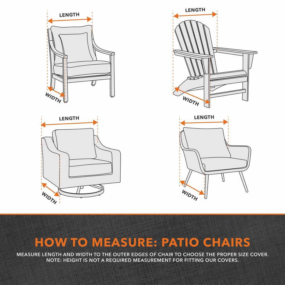 Sandstone Waterproof Patio Lounge Chair Covers, Set of 2
