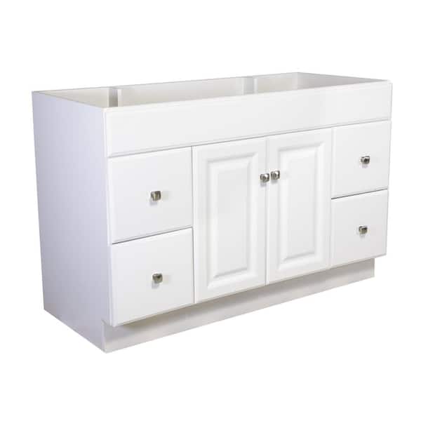 Design House Wyndham 48 in. 2-Door 4-Drawer Bath Vanity Cabinet Only in Semi-Gloss White (Ready to Assemble)