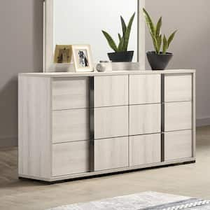 Ramensy Washed White 6-Drawer 58 in. Dresser