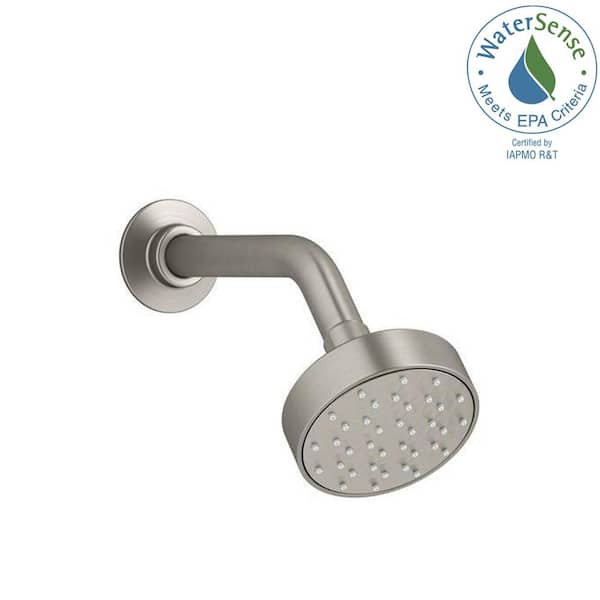 KOHLER Awaken 1-Spray 3.6 in. Single Wall Mount Fixed Shower Head in Brushed Nickel