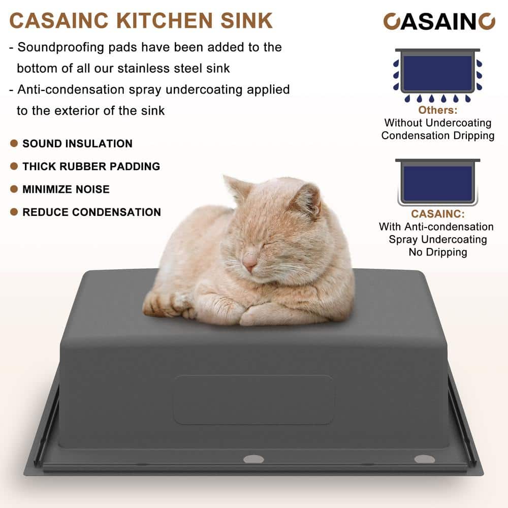 33'' Stainless Steel Drop-In Single Bowl Kitchen Sink