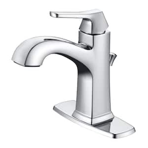 Lotto 4 in. Centerset Single-Handle Bathroom Lavatory Faucet Rust Resist with Drain Assembly in Polished Chrome