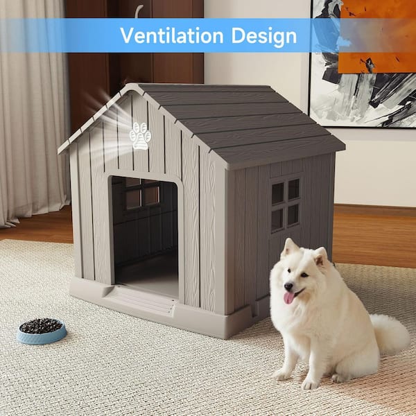 WTVWTV 40.87 in. W x 38.82 in. H x 37.8 in. D Resin Dog House Wall