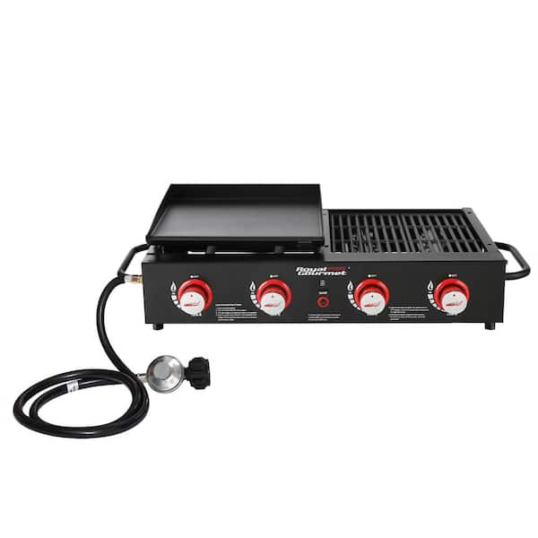 Camp Chef Heavy Duty Steel Deluxe Griddle with Built-In Grease Drain, Black