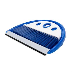 Lightweight Portable Travel Broom and Dustpan Set with Hanger Hole, Blue