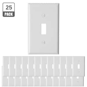 1-Gang White Toggle Light Switch Plastic Wall Plate (25-Pack)